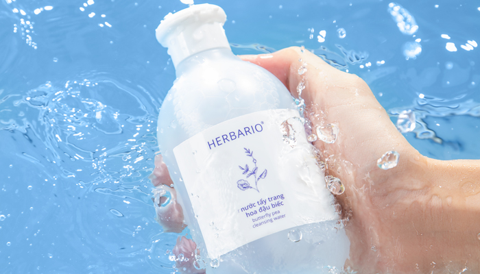 Nước tẩy trang hoa đậu biếc Herbario ở Bạc Liêu cấp ẩm, làm sạch da