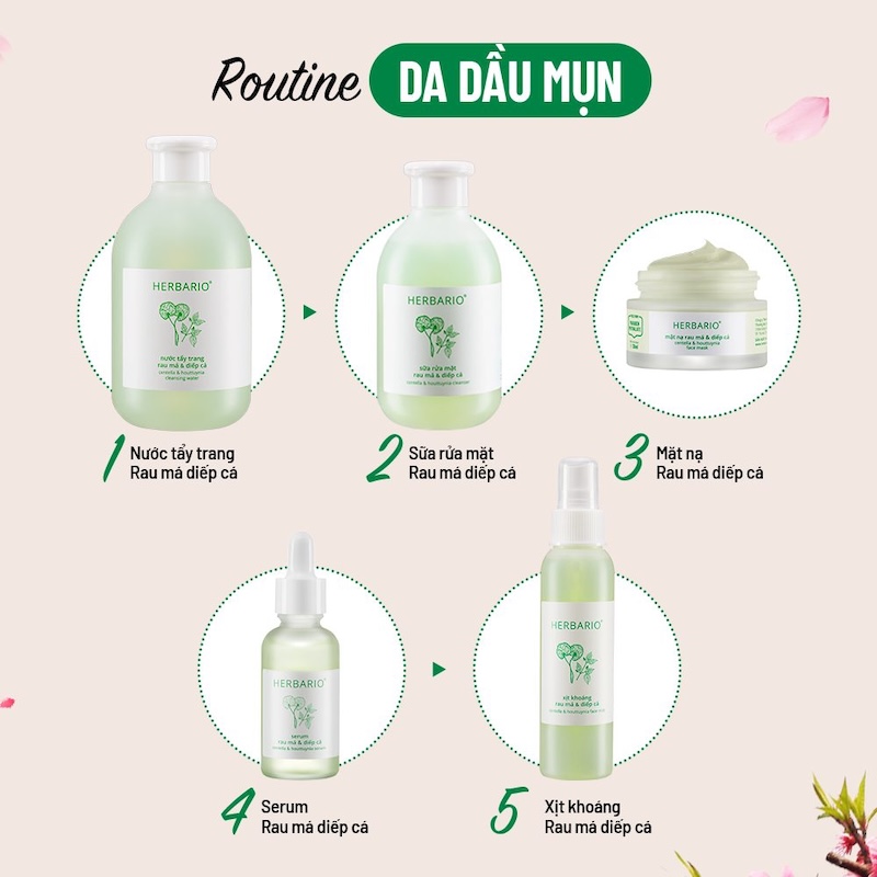 quy trinh 5 buoc cham soc da dau mun toan dien