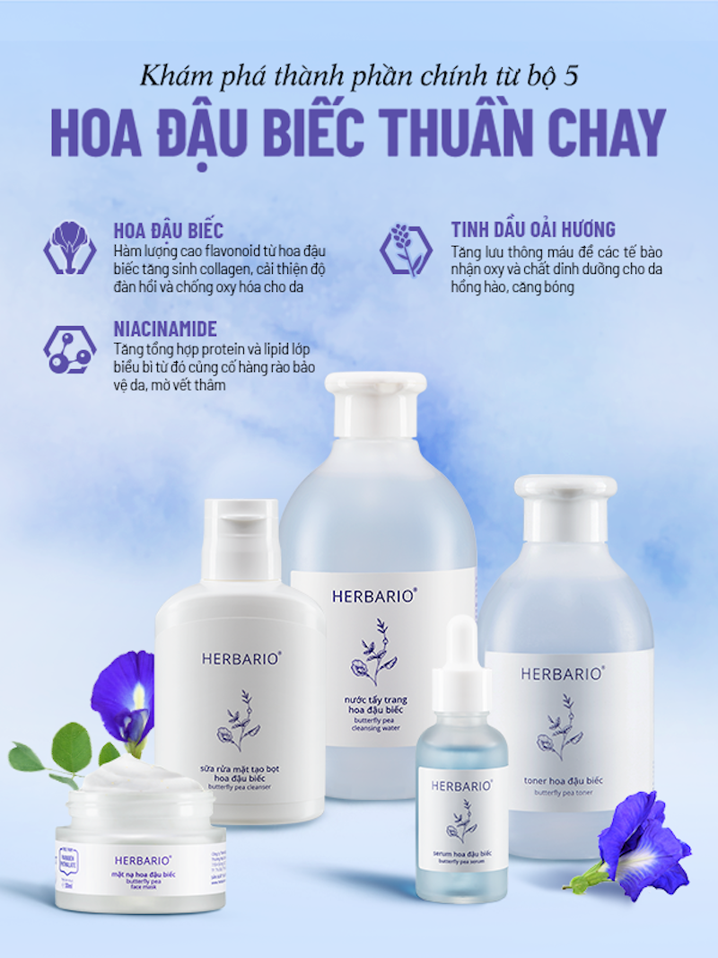 bo san pham cham soc da kho, lao hoa herbario