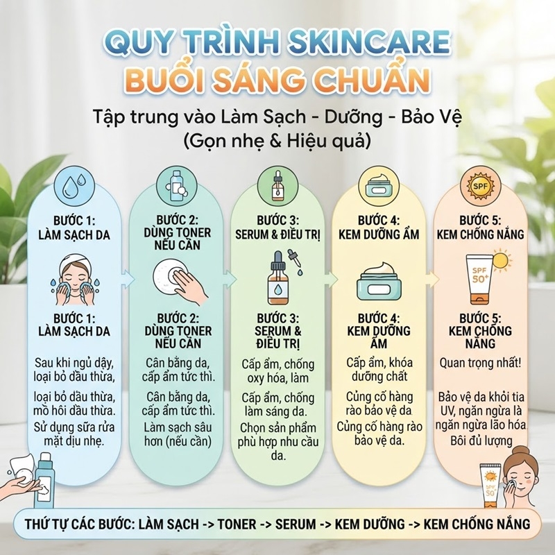 cac buoc skincare ban ngay