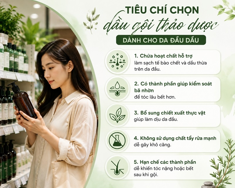 Da đầu dầu có nên dùng dầu gội thảo dược dau dau dau co nen dung dau goi thao duoc