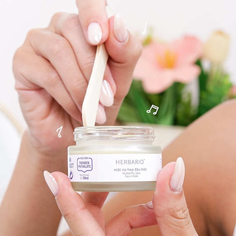 mặt nạ hoa đậu biếc herbario mat na hoa dau biec herbario