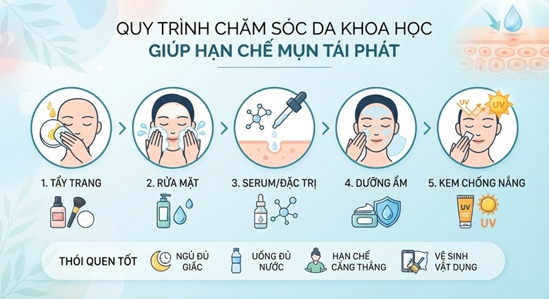 Vì sao da vẫn nổi mụn dù chăm sóc đầy đủ du sao da van noi mun du cham soc day du