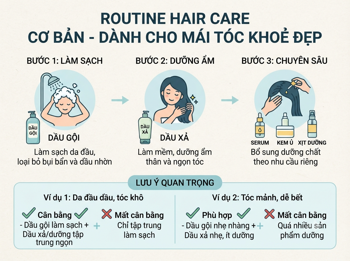 Routine Hair Care cơ bản routine Hair Care co ban