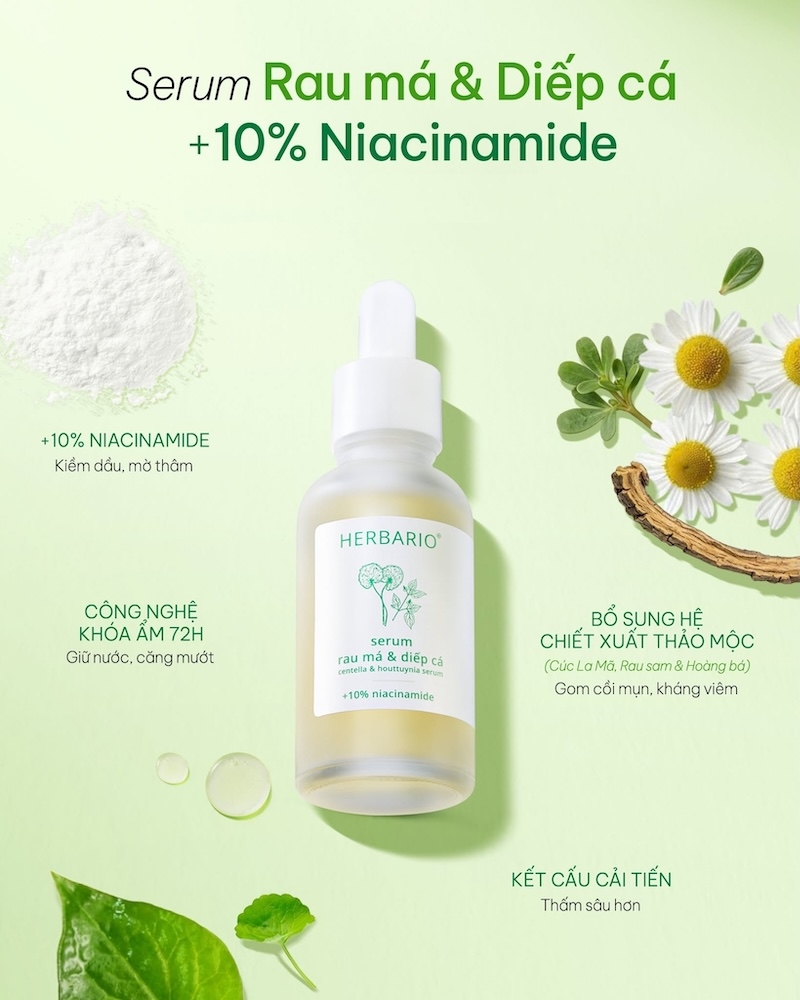 Serum Rau má & Diếp cá Herbario 30ml Serum rau ma diep ca herbario 30ml