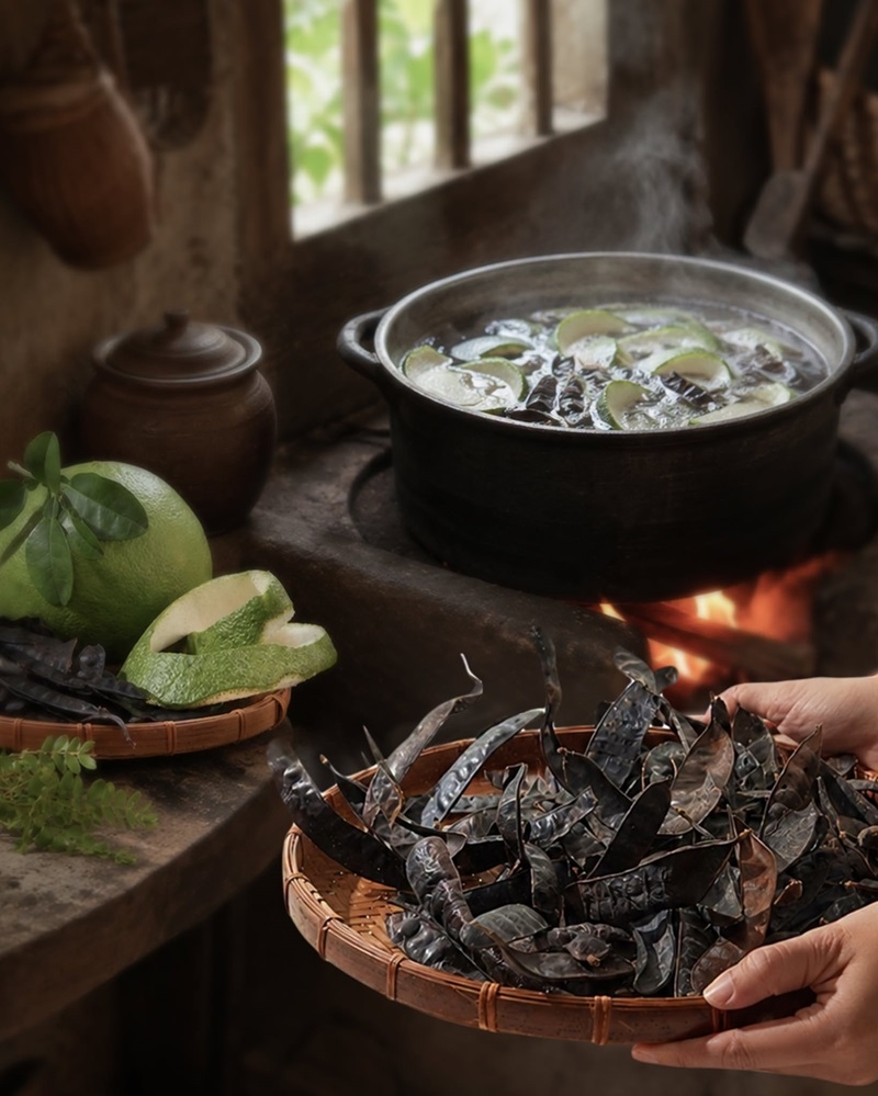 Vỏ bưởi và bồ kết vo buoi va bo ket
