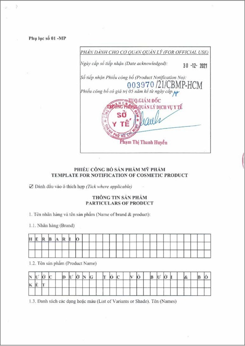 giay cong bo xit duong toc vo buoi bo ket herbario