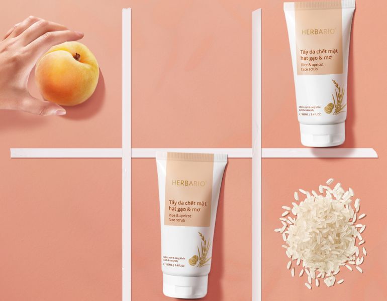 Giải ph&aacute;p tẩy da chết gạo mơ theo hướng dịu nhẹ 