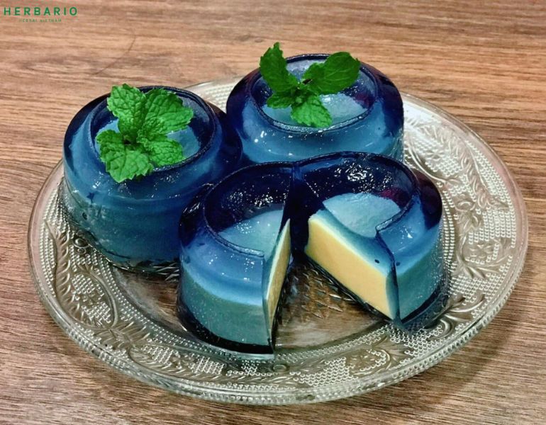 Mẹo làm bánh flan hoa đậu biếc ngon