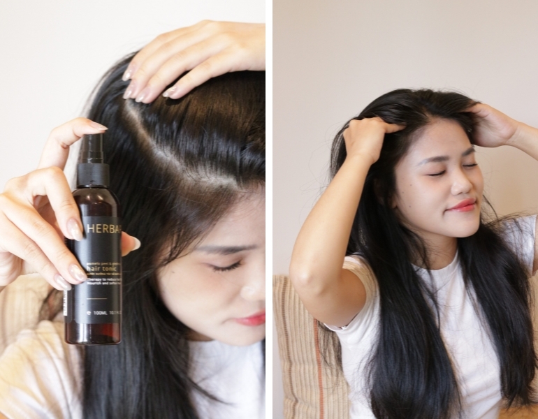 Chăm s&oacute;c t&oacute;c khỏe mạnh c&ugrave;ng sản phẩm Vỏ bưởi Bồ kết Herbario