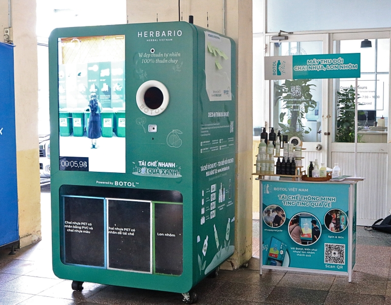 Khu vực đặt booth Herbario tại UEH GREEN CAMPUS