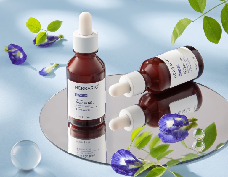 Serum Hoa đậu biếc Boosted Herbario chống lão hóa da có chứa hợp chất 1,2-Hexanediol