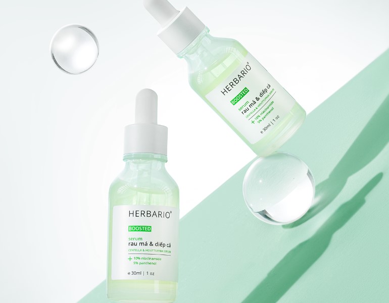 Serum Rau má diếp cá Boosted Herbario giúp duy trì độ ẩm cho da