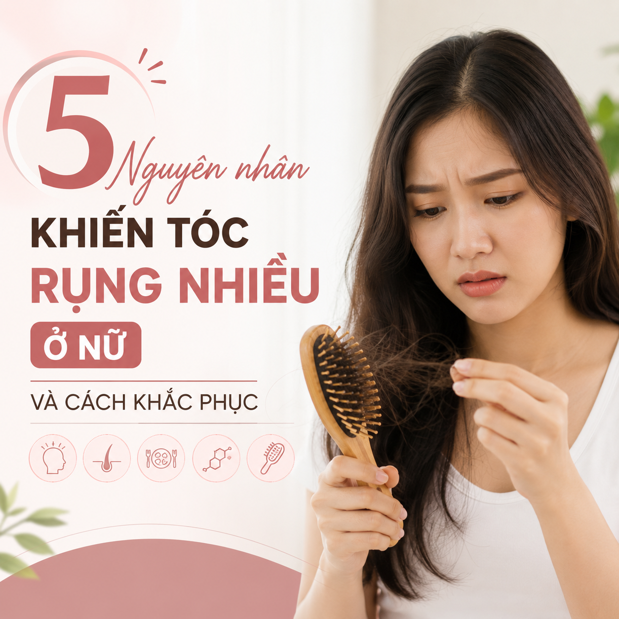 5 Nguyên nhân khiến tóc rụng nhiều ở nữ và cách khắc phục