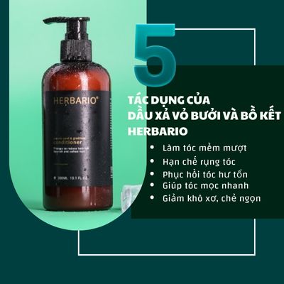 5 Tác dụng của Dầu xả Vỏ Bưởi và Bồ Kết Herbario