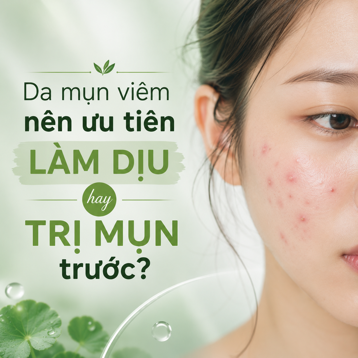 Da mụn viêm nên ưu tiên làm dịu hay trị mụn trước?