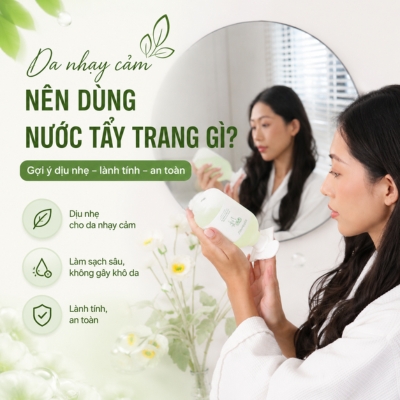 Da nhạy cảm nên dùng nước tẩy trang gì? Hướng dẫn chọn sản phẩm phù hợp