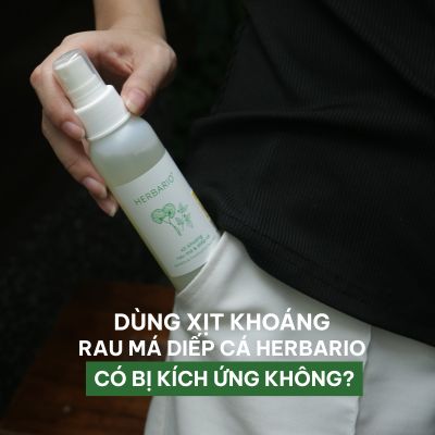 Dùng xịt khoáng rau má diếp cá Herbario có bị dị ứng không?