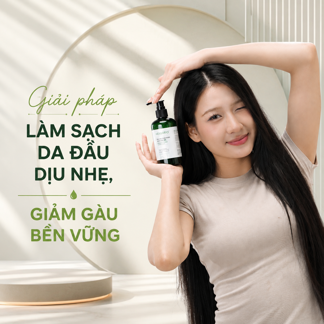 Giải pháp làm sạch da đầu dịu nhẹ, giảm gàu bền vững với dầu gội sạch gàu từ thảo dược