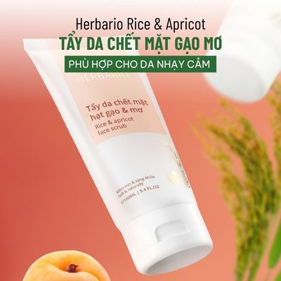 Herbario Rice & Apricot: Tẩy da chết mặt gạo mơ phù hợp cho da nhạy cảm