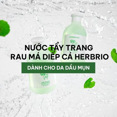 Nước tẩy trang rau má diếp cá Herbario dành cho da mụn