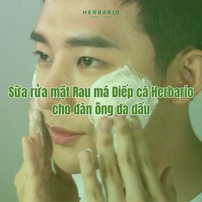 Sữa rửa mặt Rau má Diếp cá Herbario cho đàn ông da dầu