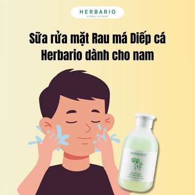 Sữa rửa mặt Rau má Diếp cá Herbario dành cho nam