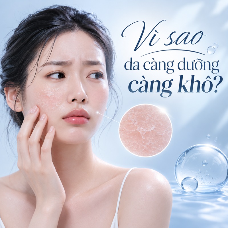 Vì sao da càng dưỡng càng khô? Nguyên nhân phổ biến và cách khắc phục hiệu quả