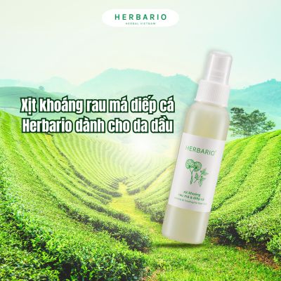 Xịt khoáng rau má diếp cá Herbario dành cho da dầu