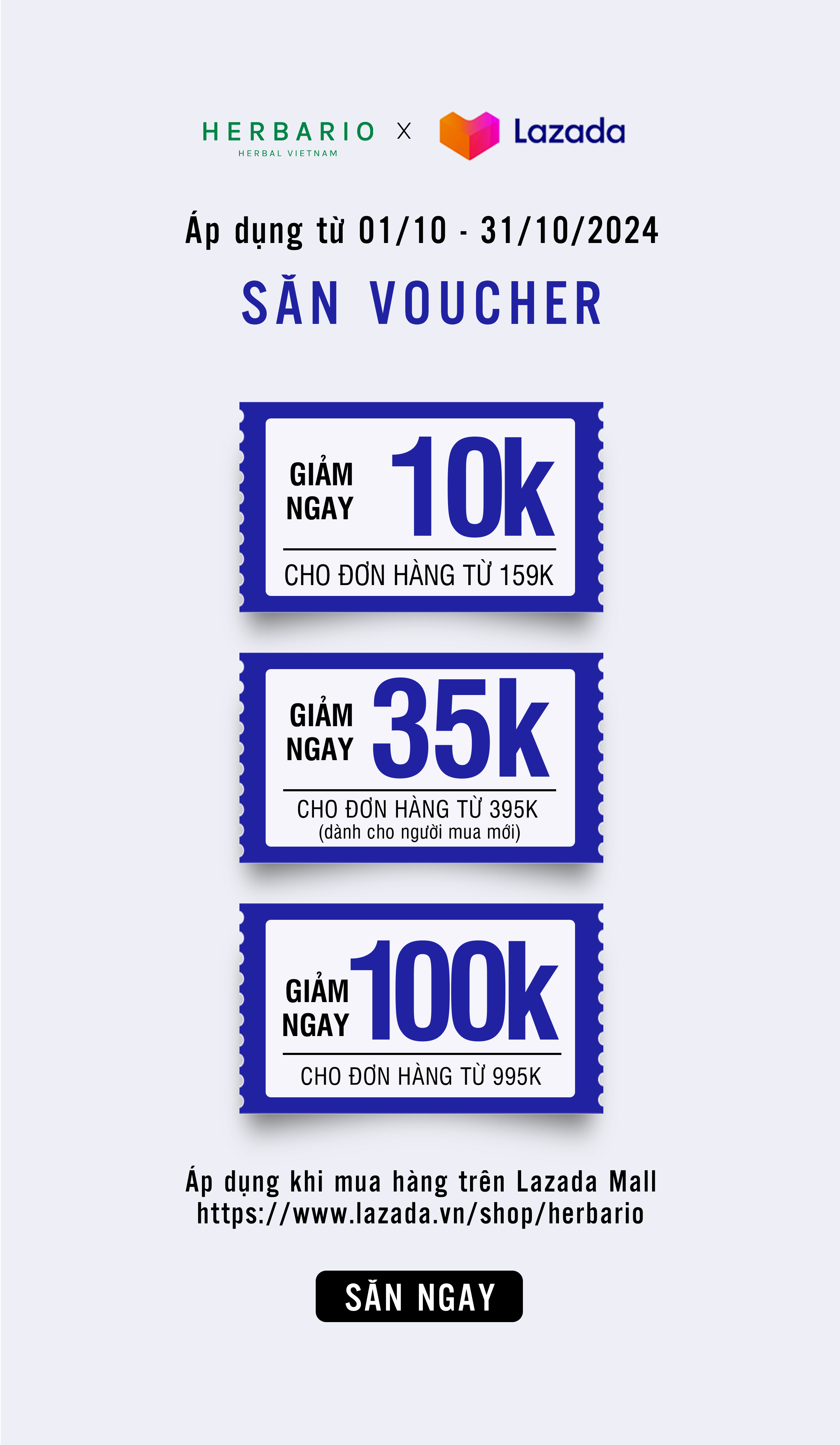 Săn voucher lazada tháng 10