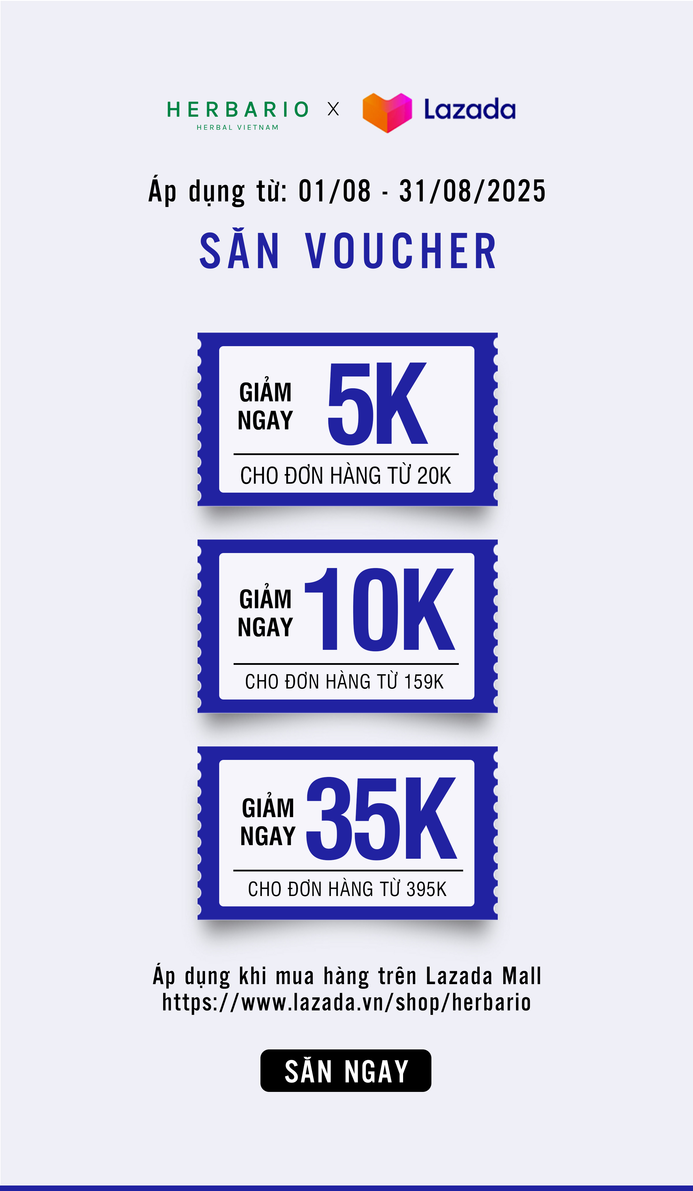 Săn voucher lazada tháng 8