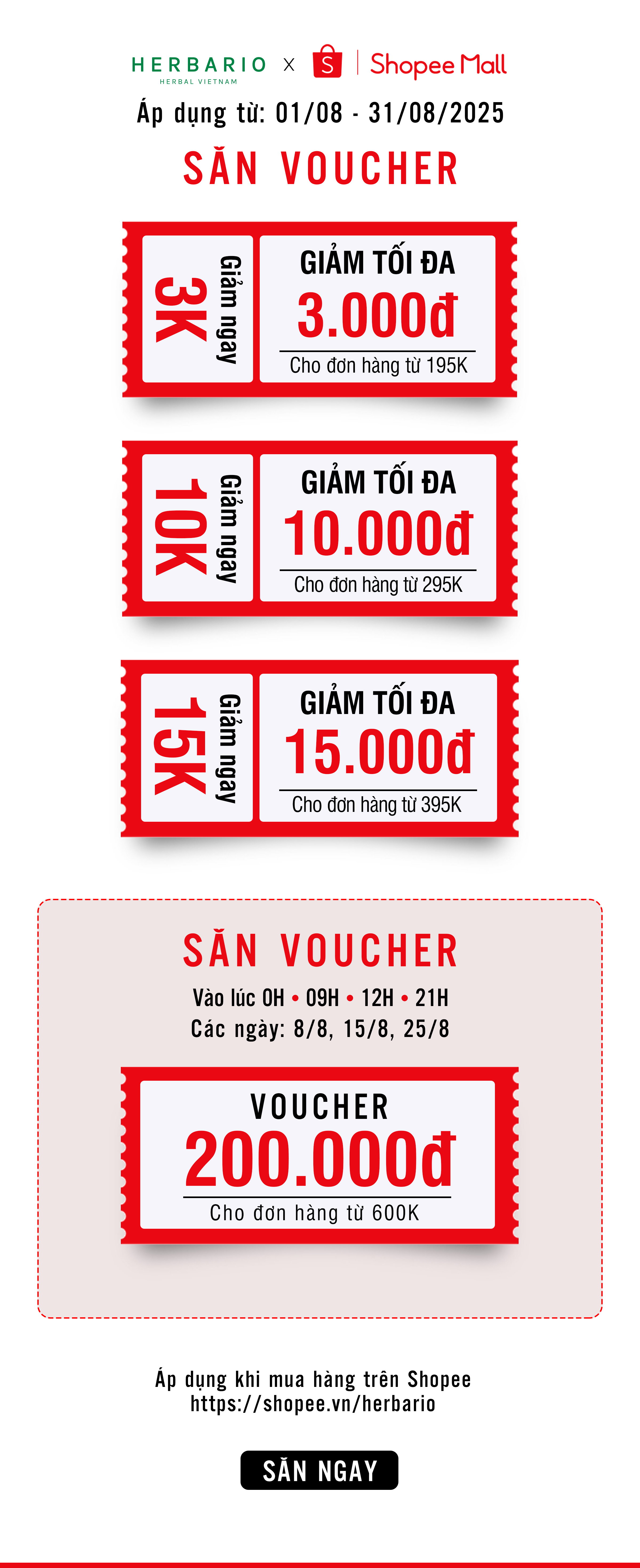 Săn voucher shopee tháng 8