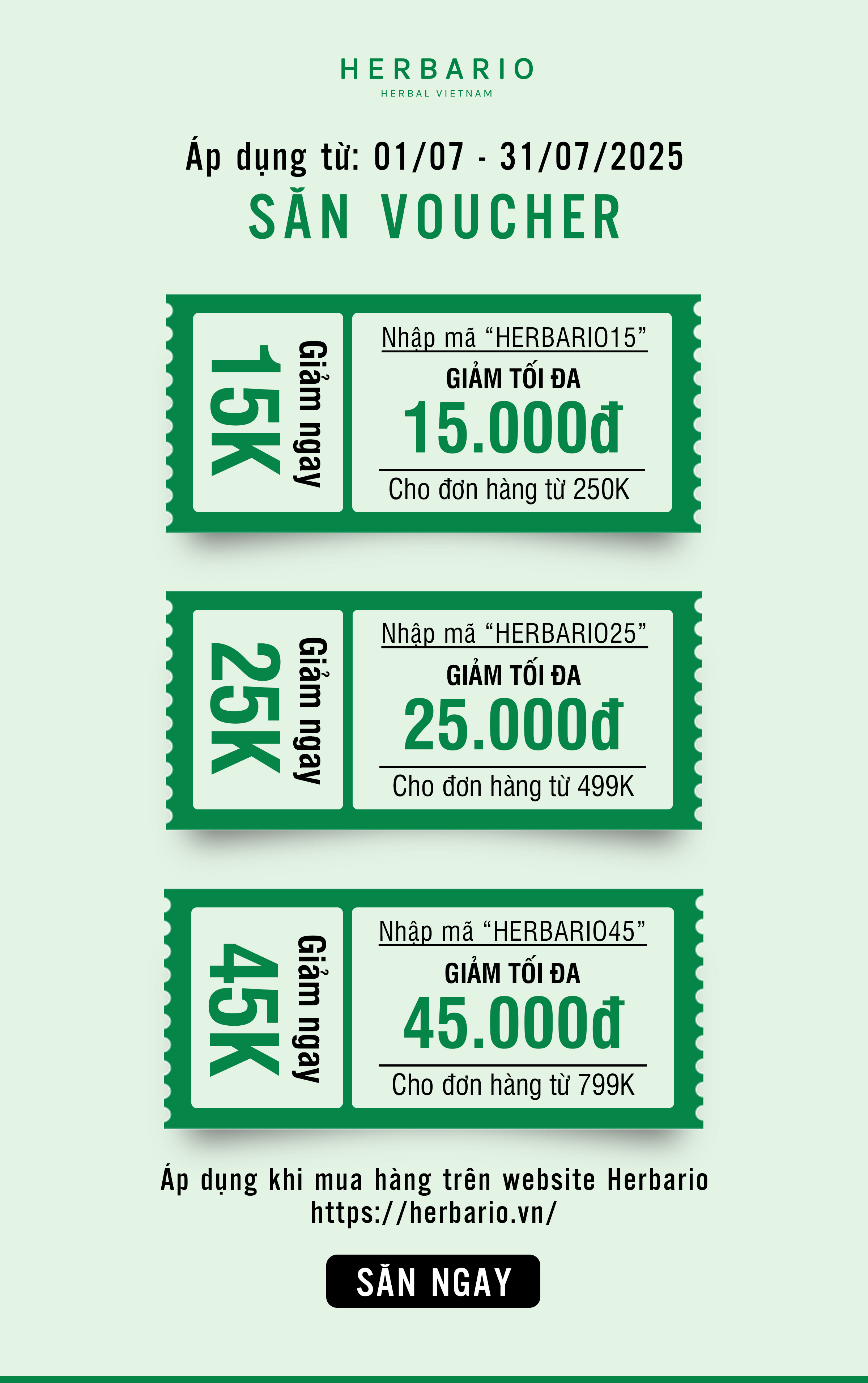 Săn voucher Website tháng 7