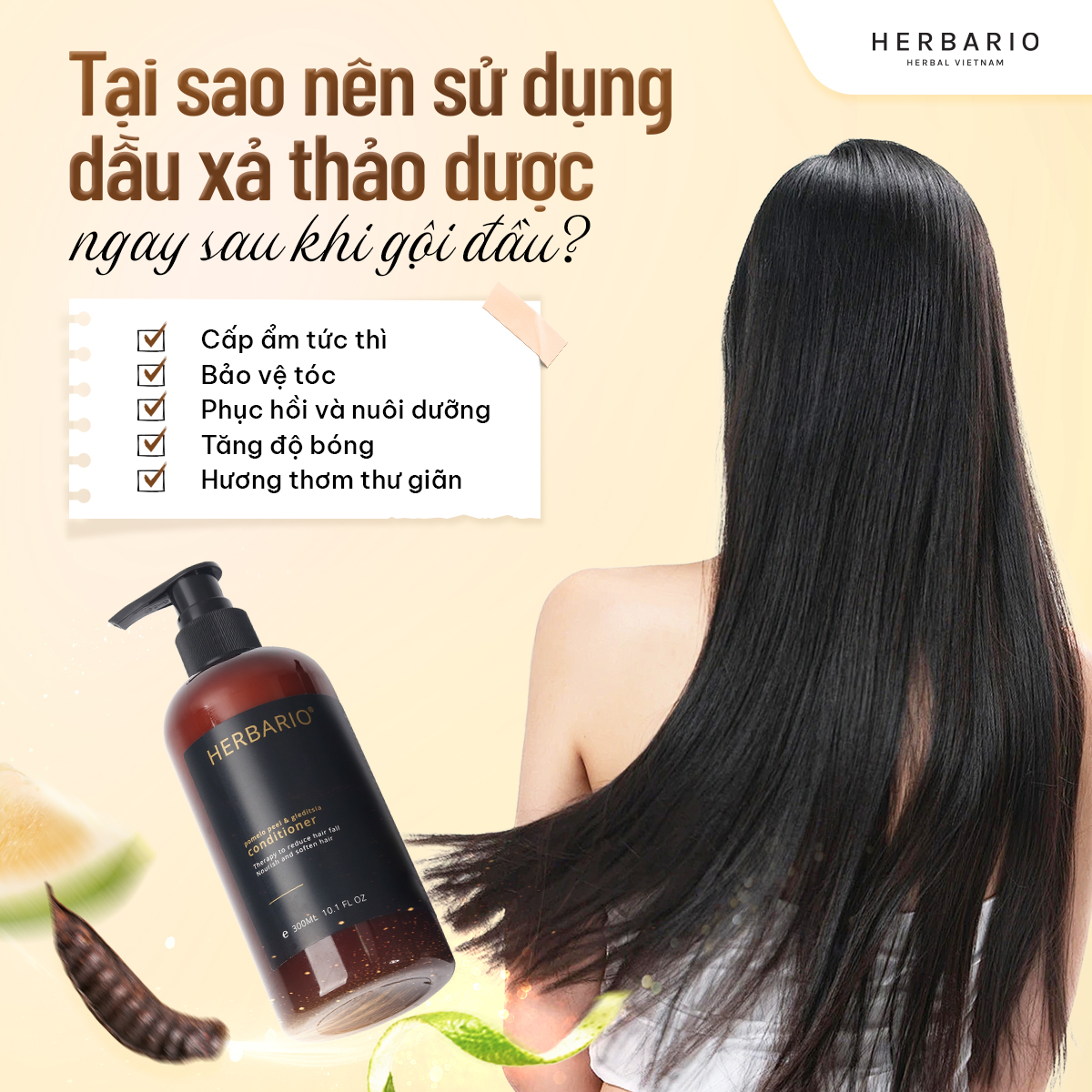 Tại sao nên sử dụng dầu xả thảo dược sau khi gội