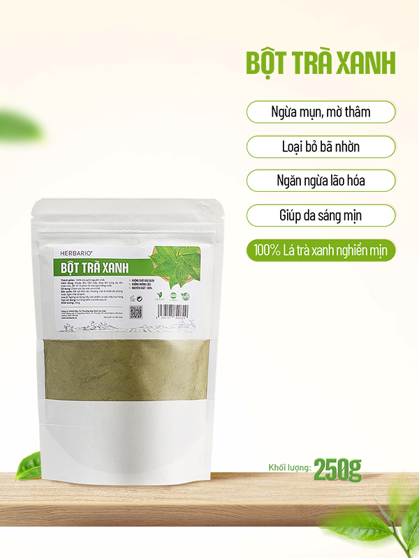 Bột trà xanh nguyên chất Herbario 250g