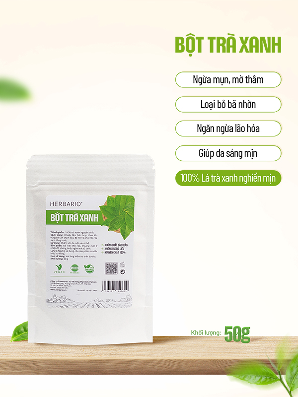 Bột trà xanh nguyên chất Herbario 50g