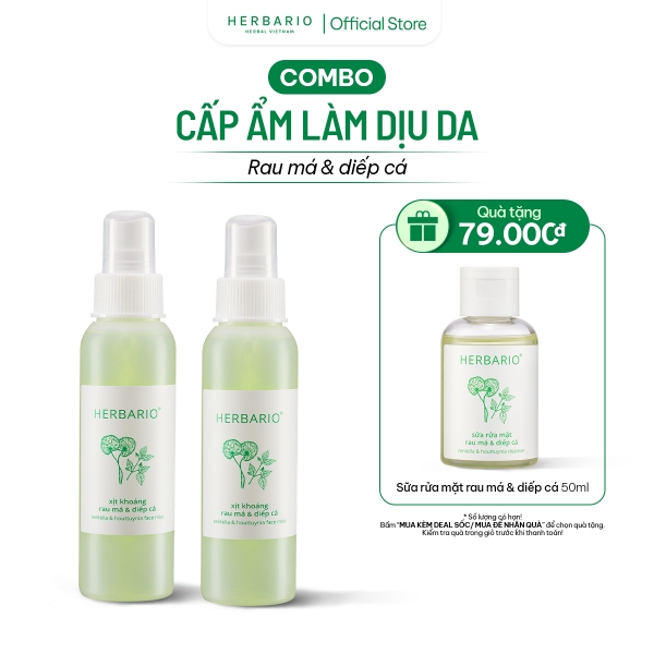 Combo 2 xịt khoáng rau má diếp cá Herbario 100ml
