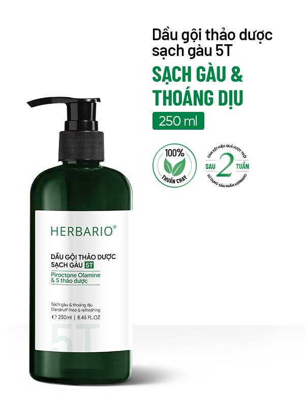 Dầu gội thảo dược sạch gàu 5T Herbario 250ml