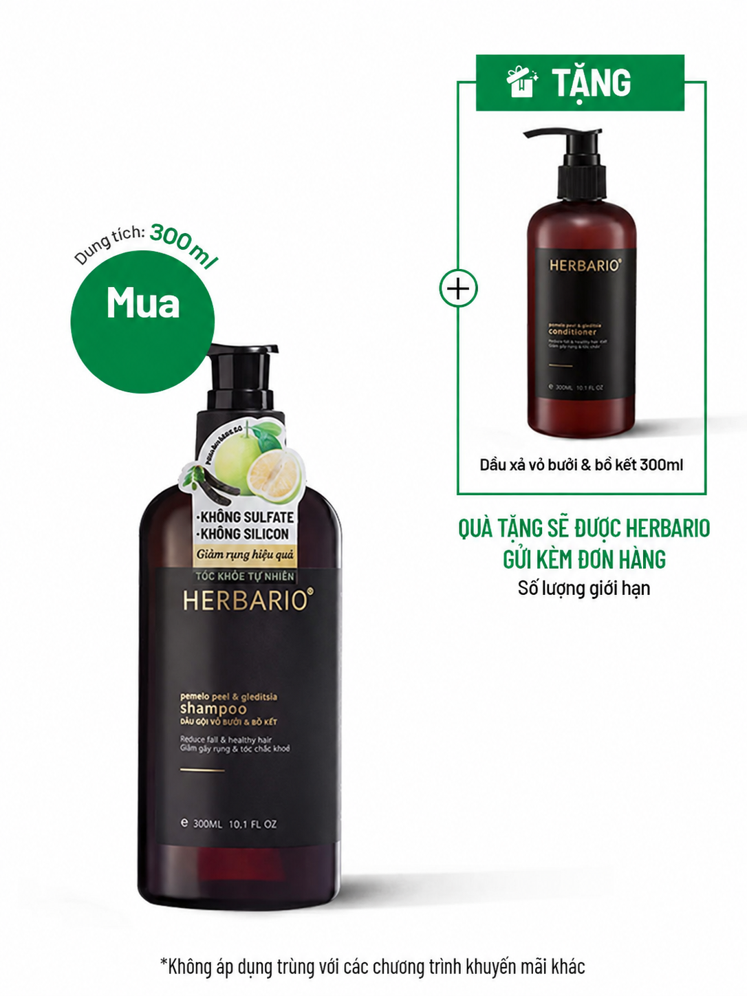 Dầu gội vỏ bưởi & bồ kết 300ml không sulfate không silicon 300ml