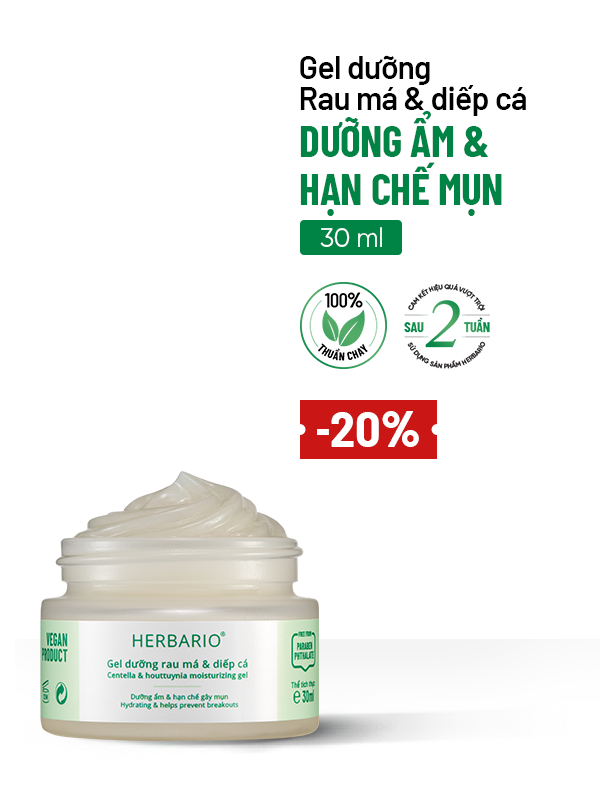 Gel dưỡng rau má & diếp cá Herbario 30ml 