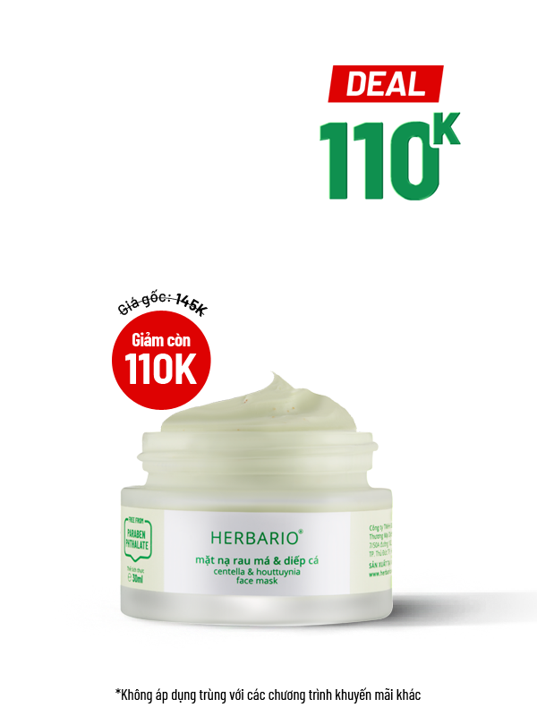 Mặt nạ rau má & diếp cá Herbario 30ml