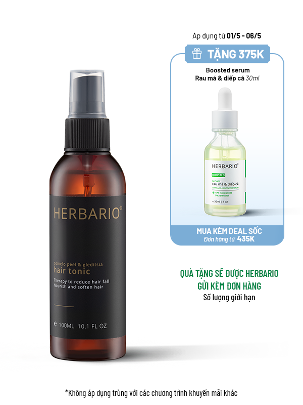 Nước dưỡng tóc Vỏ Bưởi và Bồ Kết Herbario 100ml