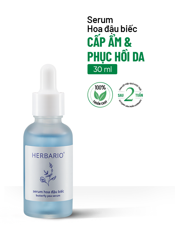 Serum hoa đậu biếc Herbario 30ml giúp làm chậm quá trình lão hóa da