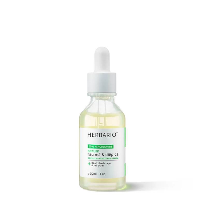 Serum Rau Má & Diếp Cá 20% Niacinamide Mờ Thâm Giảm Mụn Herbario 30ml