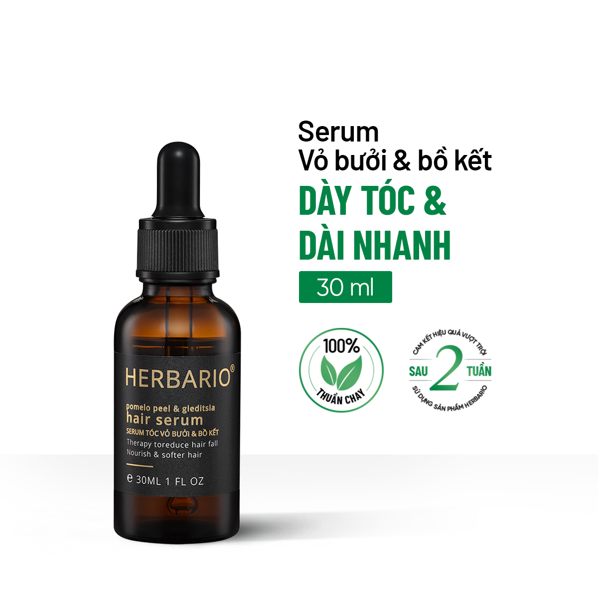 Serum Vỏ Bưởi và Bồ Kết Herbario 30ml phiên bản nâng cấp dưỡng nang tóc