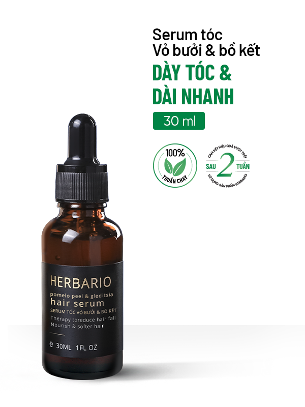 Serum Vỏ Bưởi và Bồ Kết Herbario 30ml phiên bản nâng cấp dưỡng nang tóc