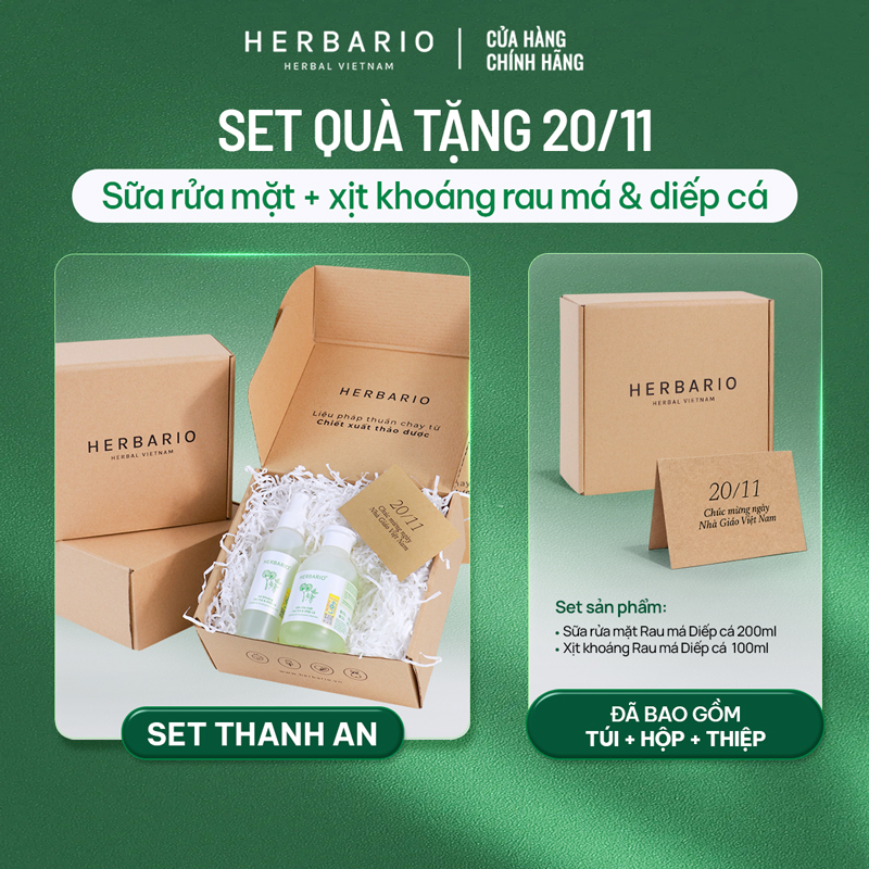 [SET QUÀ TẶNG 20/11] Combo Sữa rửa măt rau má diếp cá 200ml + Xịt khoáng rau má diếp cá100ml